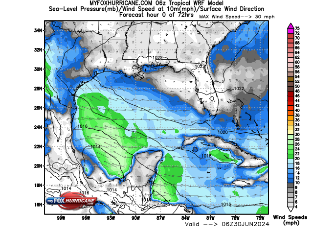 Tropical WRF Model | Wind Speed & Direction | Hurricane and Tropical ...